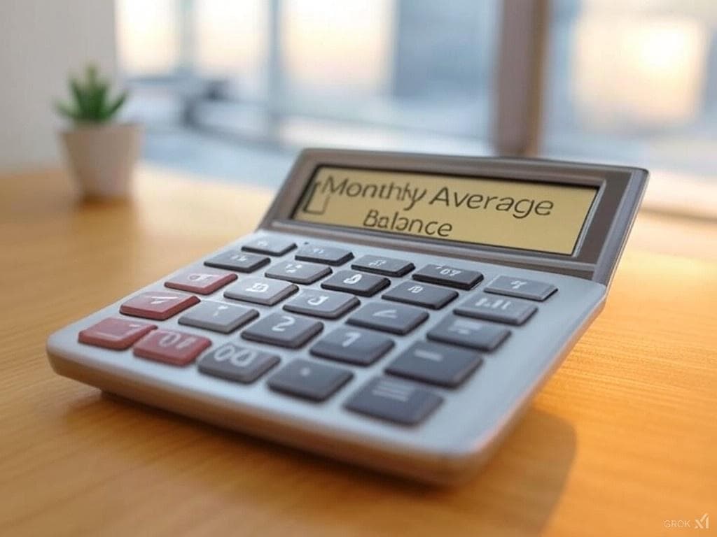 Monthly average balance calculator image generated by Grok