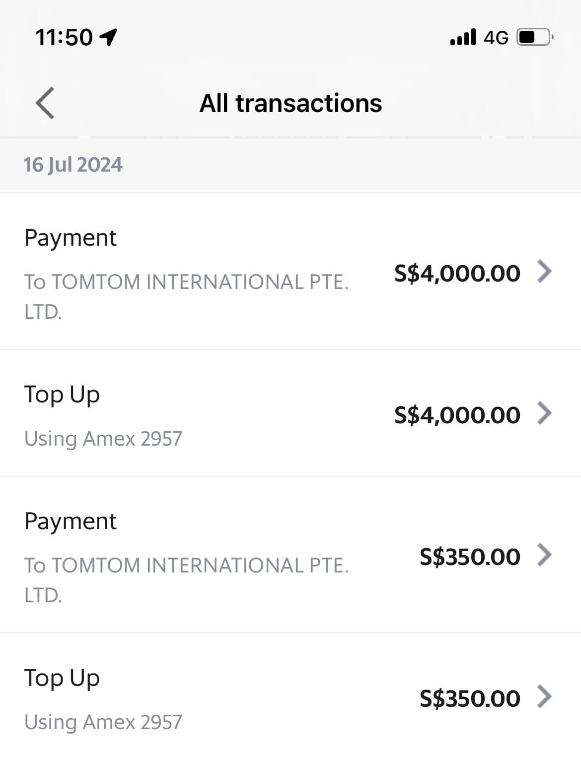 Tom Tom Payment via Grab screenshot